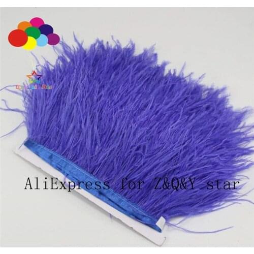 Z&Q&Y natural high quality 10-15CM ostrich hair dyeing made 1 meter cloth side DIY stage performance clothing crafts feather