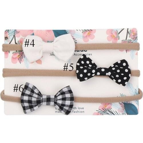 MengNa New Girls Nylon Headband Bowknot Headband Hair Bow Elastic Hair Band Girls Turban Headbands 36pc/lot=12sets