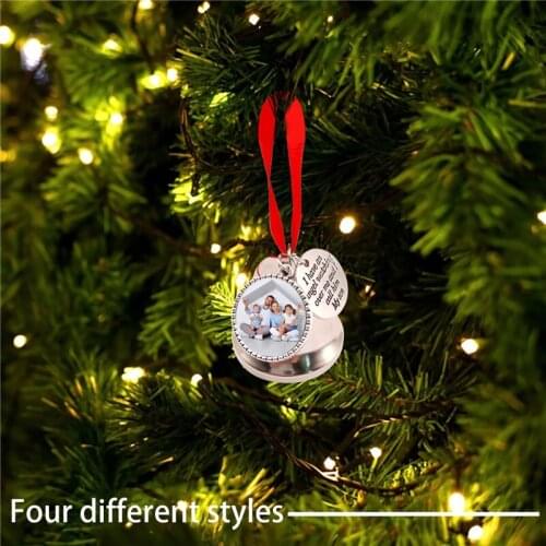 Christmas Bells Metal Printing Round Aeolian Bells Christmas Ornament For Heat Transfer Press Machine Car DIY Decoration New
