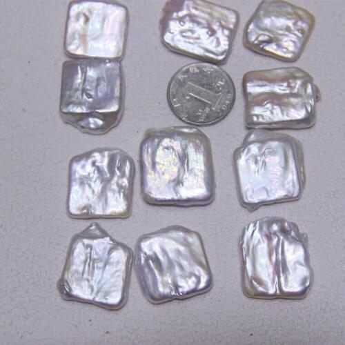 DIY Jewelry Pearl Beads 20*30mm Big Size Square Button Shape Real Natural Freshwater Loose Pearls, 10pcs/lot