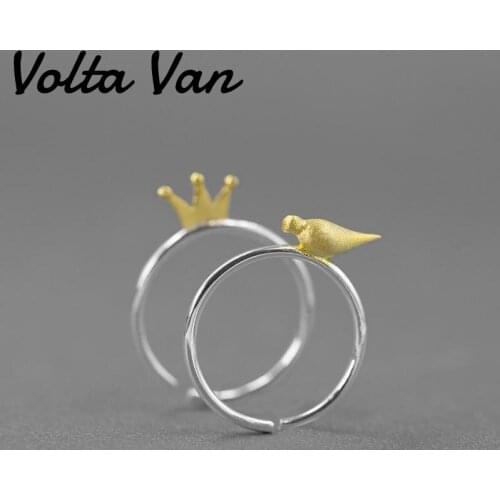 Volta Van 925 Sterling Silver Rings 2021 New Trendy Jewelry Crown Swallow Set Luxury Elegant Resizable Casual Party Silver Rings