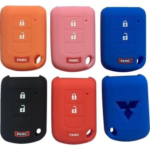 Silica gel key cover for Mitsubishi ASX Outlander Lancer EX Galant Pajero 2016 2017 Mirage Grandis 3 button car key cover case