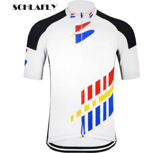 Retro cycling jersey short sleeve bike wear dropshipping white jersey road jersey cycling clothing schlafly cycling top