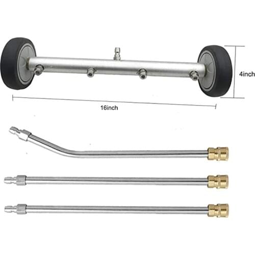 Pressure Washer Undercarriage Cleaner - 16 Inch Water Broom, 2In1 Power Washer Attachments, ,with 45 Degree Angled Wand 4000 PSI