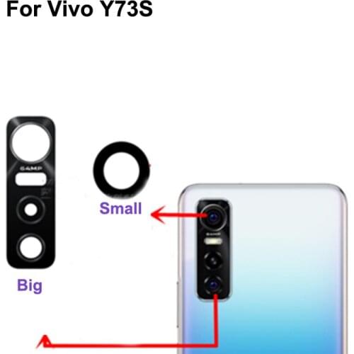 High quality For Vivo Y73S Big Back Rear Camera Glass Lens test good For Vivo Y 73S Small glass lens Parts Replacement VivoY73S