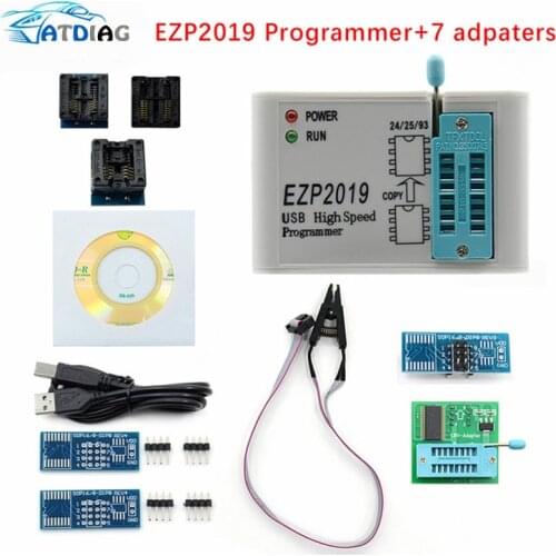 With 7 adapters EZP2019 High Speed USB SPI Programmer Better than EZP2013 EZP2010 2011Support 24 25 93 EEPROM Flash Bios