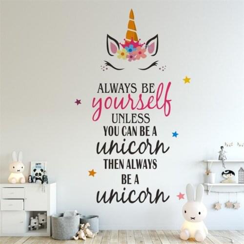 Vivid New ideas Golden dot unicorn wall sticker living room bedroom wall decoration wall stickers for kids rooms Art mural