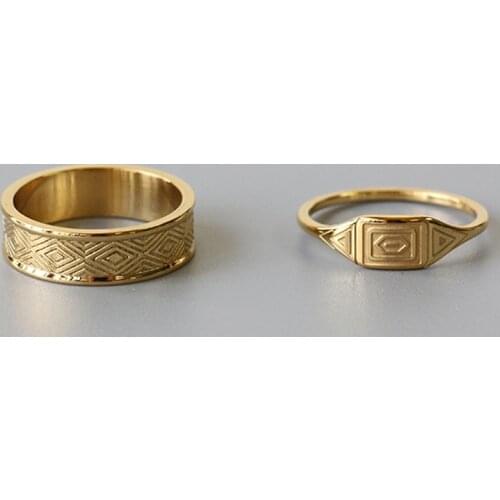 Titanium Steel Geometric Rings for Women Lovers Fashion Jewelry Gift