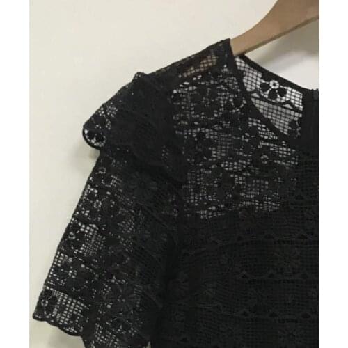 2020 Autumn and Winter New Embroidery Hollow Chain Link Flower Womens Dress