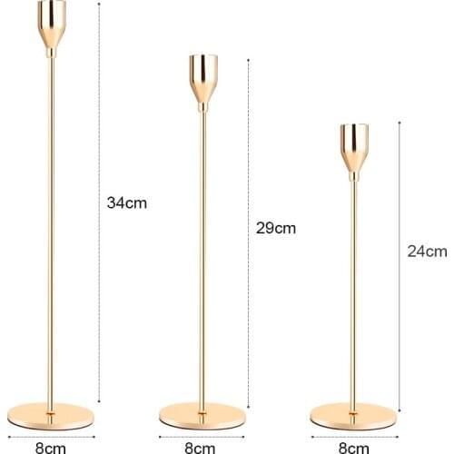 Gold Modern Candle Holder Metal Elegant Simple Luxury Wedding Table Candlestick Romantic Nordic Centro De Mesa Candle Holder