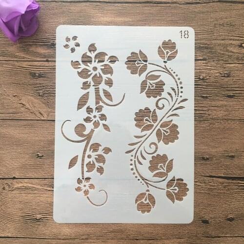 1Pcs Flower Border Lines A4 29cm Stencil For Painting Scrapbook Coloring Embossing Album Decorative Template mandala stencils