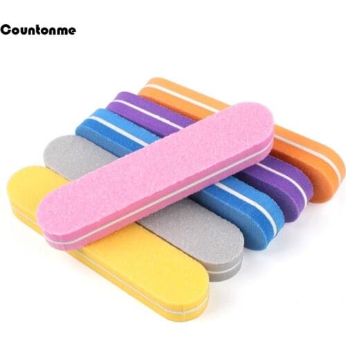 10 Pcs /20 Pcs Sponge Mini Nail File Blocks 100/180 Colorful Sanding Buffer Files For UV Gel Manicure Double Sided Nail Art Tool