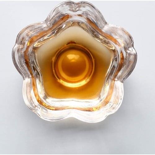 10pcs Japanese-style glass flower cups, hand-painted gold glass tea cups, master cups, kung fu tea set small cups