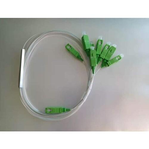 100 PCS/Lot PLC Optical Splitter 1X8 SC APC Fiber Optic Splitter 1m FTTH FBT Optical Coupler SM Steel Pipe Free Shipping