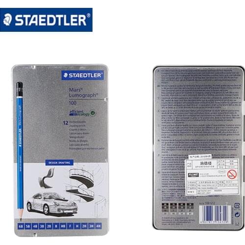 STAEDTLER 100 G12 12 pcs different hardness refills Professional sketch drawing pencil for Tin box packing