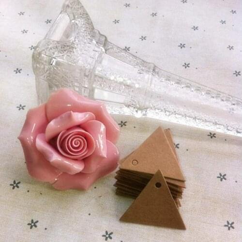 3.5 cm Kraft paper triangle small label Blank paper tags jewelry price tags card tags with Hemp rope 1000 pcs/lot