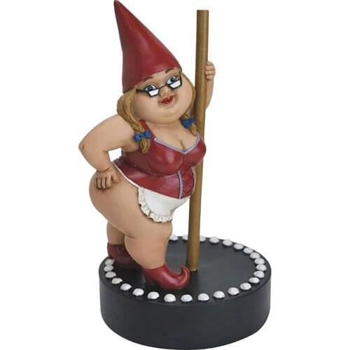 3D Pole Dance Gnomes Resin Eif Gnomes Fairy Figurine Garden Landscape Resin Dwarf Sculpture Art Decor Crafts Garden Decoration