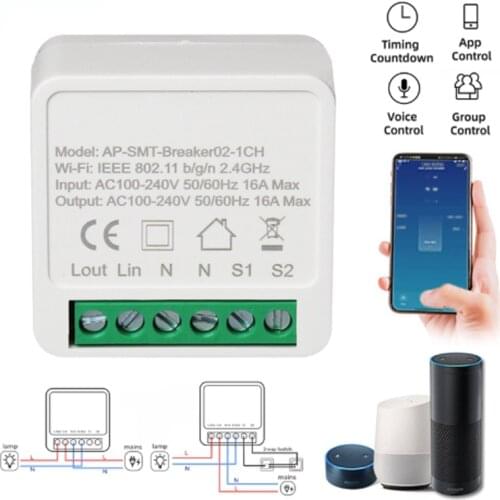 5/1pcs MINI Wifi Smart Switch Timer Wireless Switches Smart Home Automation Compatible With Tuya Alexa Google Smart Home