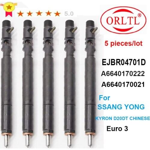 5PC New Diesel Injector EJBR04701D EJBR03401D EJBR04401D EJBR04501D EJBR02601Z A6640170222 A6640170121 For SSANGYONG Euro4/3