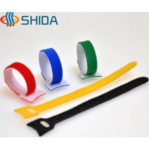 50pcs 12mm*250mm black back to back cable ties nylon strap Power Wire Management, Magic Tape Sticks Adhesive Fastener Tape