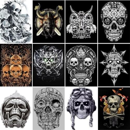 Abstract Black and White Horror Skeleton Diamond Painting 5D Handmade Mosaic Art Kits Skull Line Diamond Embroidery Home Decor