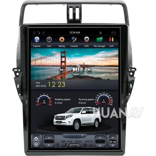 Tesla style 17" Car No DVD Player GPS Navigation For TOYOTA Land Cruiser Prado 150 2018 head unit 1 din radio Multimidia Android