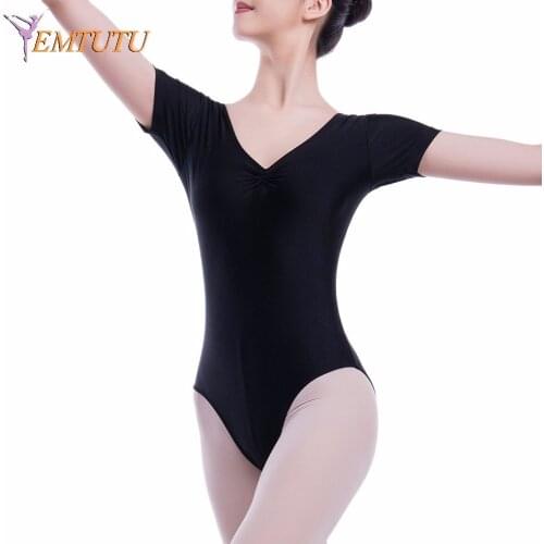 Adult Short Sleeve Shiny Lycra Ballet Dance Leotards For Women Girls Gymnastics Leotard Ballerina Ballet Bodysuit Ballet Wear
