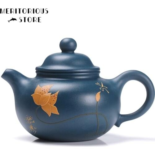 Yixing Teapot Xishi Teapot Famous Handmade Green Mud Tea Set Chinese Purple Clay Kettle Teaware Customized Gifts 250ml Shipping