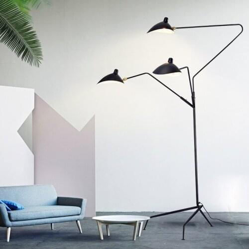 Black Simple Modern Floor Lamp Stand Light With Plug In Metal Flexible Industrial LED Floor Lamps For Living Room Bedroom Study