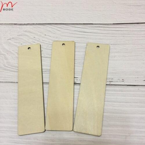 50pcs laser cut unfinished wooden bookmarks wooden decorative hanging bookmark 3.2*12cm