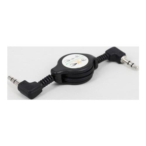 Right Angle Auxiliary Retractable 3.5mm Male To Male Streo Audio Extension AUX Cable,200pcs/lot