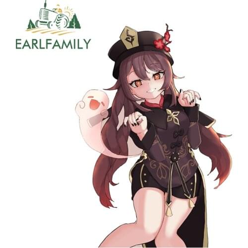 EARLFAMILY 13cm x 9.1cm for Genshin Impact Hu tao Hutao Camper Decal Funny Car Assessoires Stickers Laptop Graffiti Decoration