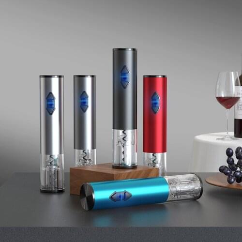 Aluminum Alloy Electric Red Wine Bottle Opener Battery-Operated Automatic Wine Corkscrew With Foil Cutter For Home Use Bar Tool