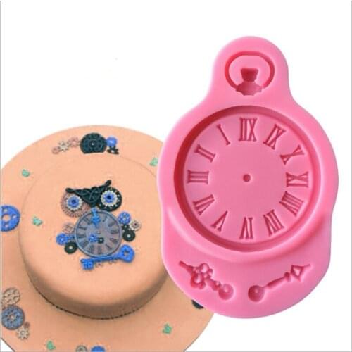 Clock Shape Cake Mold 3D Silicone Mold Fondant Resin Candy Mould Chocolate Jelly Decorating Tools Baking Tools DIY Wedding Cake