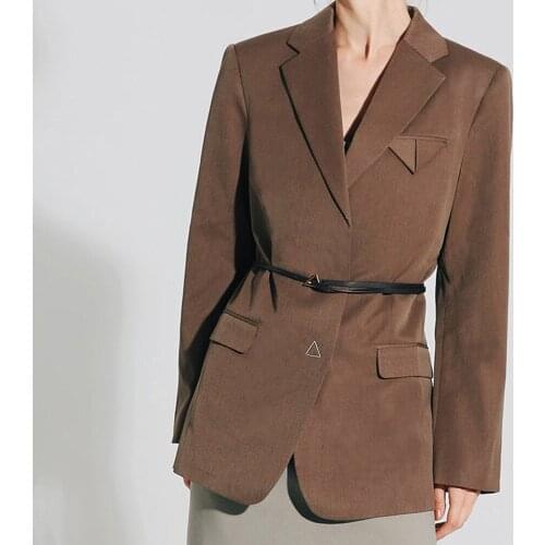 Classic Vintage Women Blazer Custom Made Loose Coat Fashion Streetweat Retro Notched Lapel Office Lady Jacket