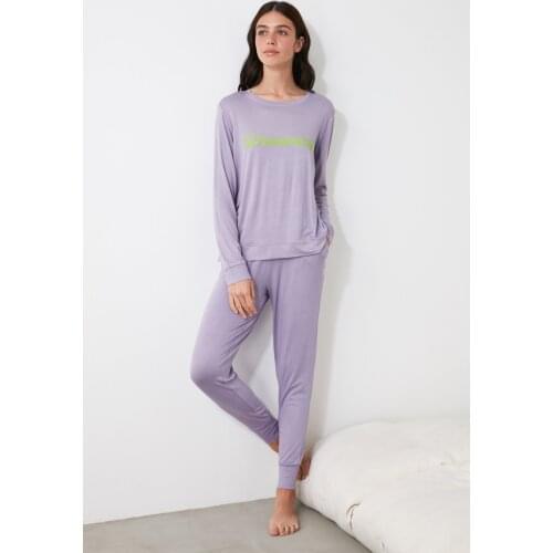 MİLLA Lilac Jogger Knitted Pajamas Set THMAW21PT0057