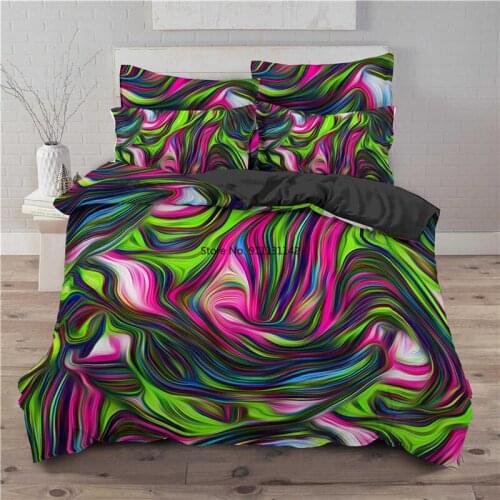 3D Color Abstract Art Print Home Decor Home Textile Personality Creative Duvet Covered Pillowcase Bedding Set