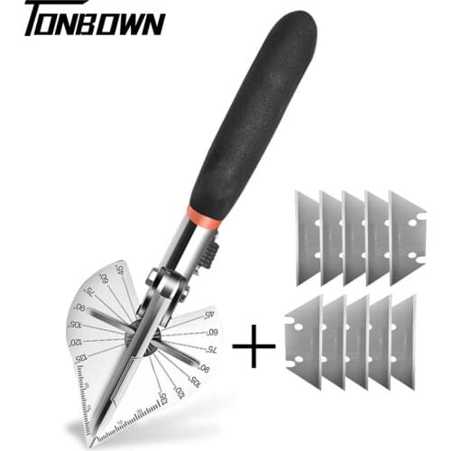 Multi Angle Miter Shear Cutter for Angular Cutting 45 to 135 Degree Hand Tools for Cutting Soft Wood Plastic PVC with 10 Blades