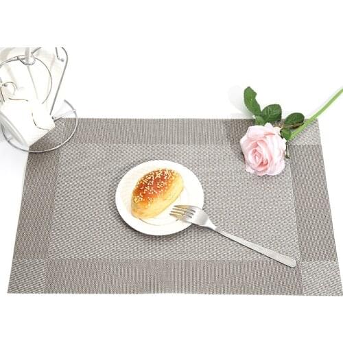 1Pcs Gold Placemat Washable PVC Dining Table Set Kitchen Accessories Restaurant Supplies Insulation Placemat Non-slip Pad