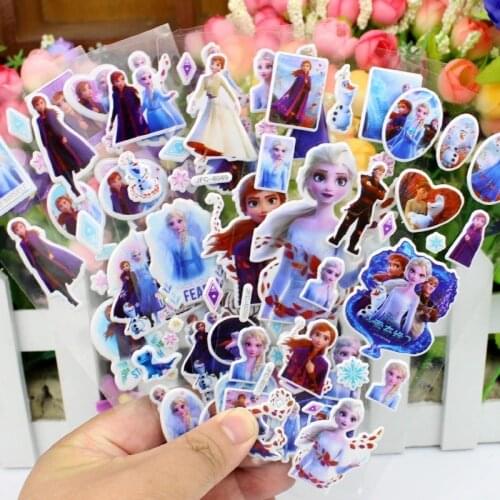 2021NEW Disney Frozen Toy Sticker Mickey Mouse 3D Childrens Anime Cartoon Tattoo Sticker Bubble Sticker Childrens Toy Gift