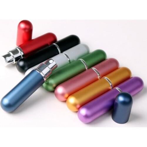 Wholesale 6ML mini refillable perfume atomizer metal aluminum empty spray bottle for travel