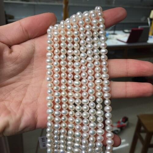 Freshwater Pearl Necklaces Round Shape with Size 5-5.5mm Perfect Luster for Diy Loose Pearl Strands Fine Jewelry