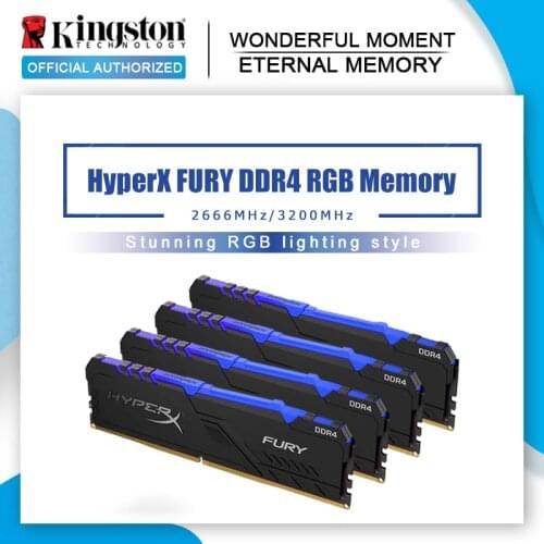 Kingston HyperX FURY DDR4 RGB Memory 2666 MHz 3200MHz DDR4 CL15 DIMM XMP 8GB 16GB Memoria Ram ddr4 for Desktop Memory Rams