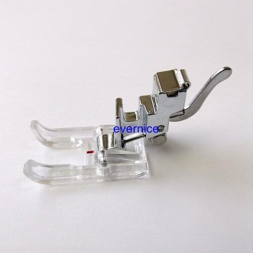 Clear Plastic Open Toe Satin Stitch Foot Low Shank for Singer Janome Kenmore