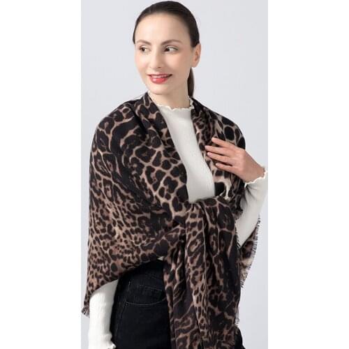 2021 winter womens large square scarf cashmere leopard print scarf cashmere shawl warm soft ladies blanket 130X130