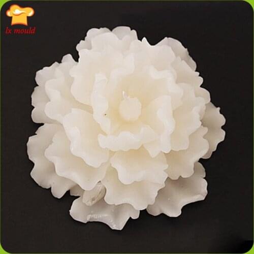 DIY Peony Red Candle Moulds Handmade Soap Candles Silicone Molds