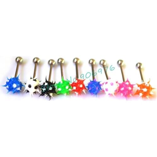 Newest Silicone Tongue Bar Bars Barbell Rings Fashion Body Piercing Jewelry 14G 19mm Free Shipping Wholesale