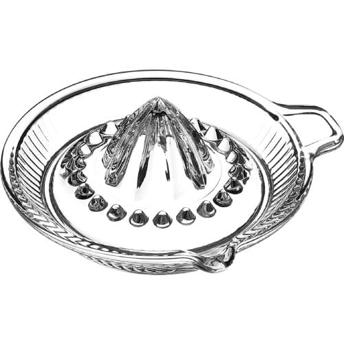 Citrus Juicer Lemon Squeezer Reamer Cyrstal Manual with Handle and Pour Spout Heavyweight Glass