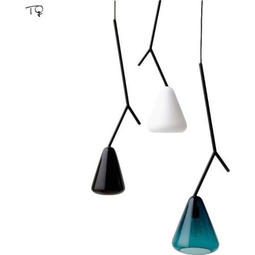 Post-modern Minimalist Art Tree Branch Glass Pendant Lamp Restaurant Bar Bedroom Bedside Living Room Colorful Led Hanging Lamp