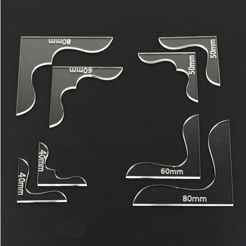 Fityle 8pcs Leather Craft Acrylic Wallet Corner Decoration Pattern Stencil Template